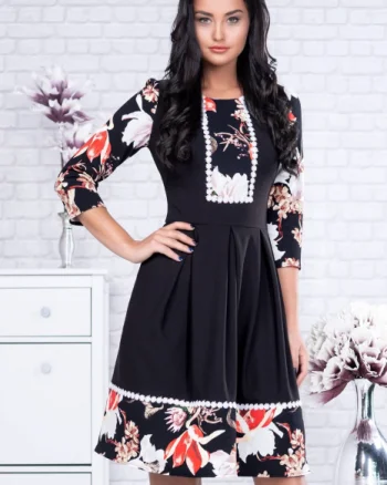 Rochie cu motive traditionale Lorina