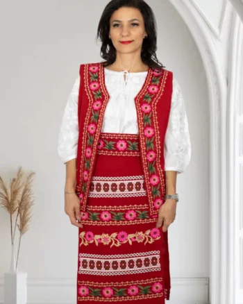 Costum Traditional Vesta, brau si 2 Fote brodate Olguta 2