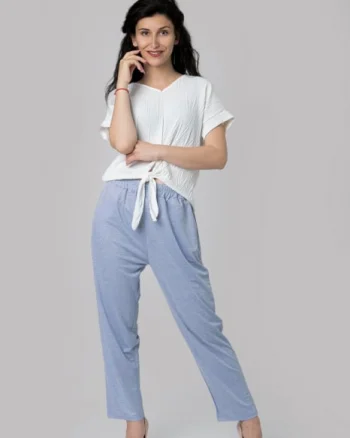 Pantaloni bleu casual cu buzunare