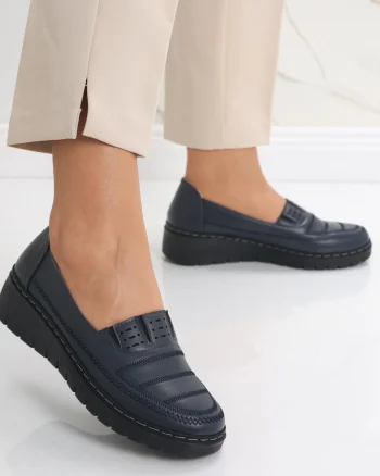 Pantofi dama casual Bleumarin din Piele Ecologica Keransa