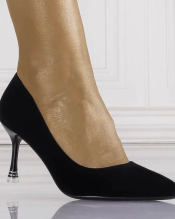 Pantofi dama Negri din Piele Ecologica Intoarsa Frosina
