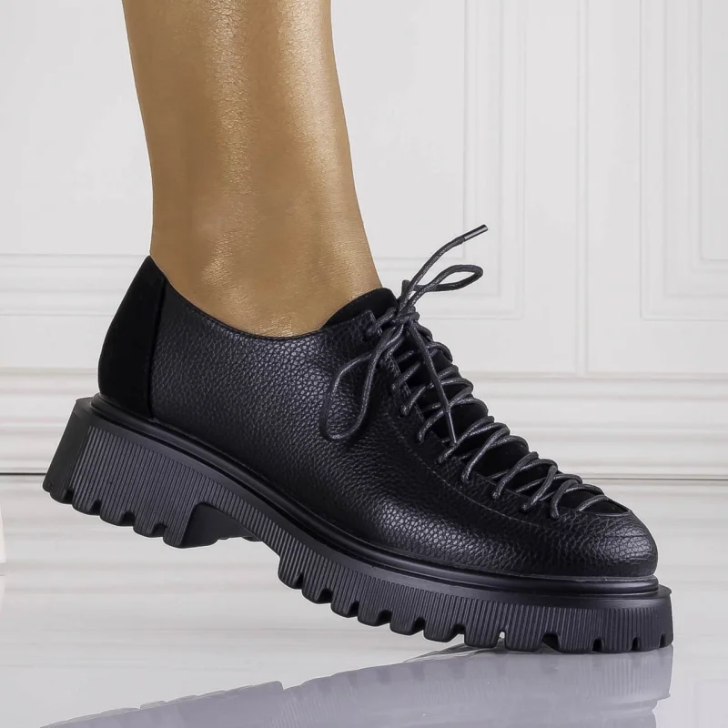 Pantofi dama casual Negri din piele ecologica Glenira