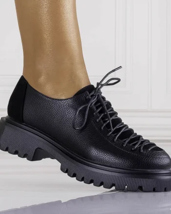 Pantofi dama casual Negri din piele ecologica Glenira