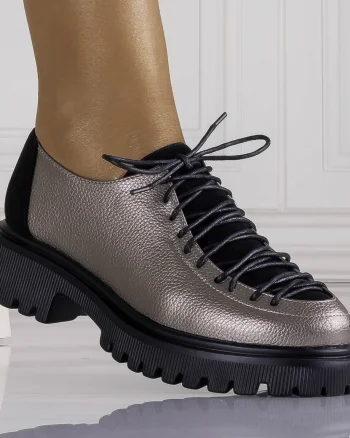 Pantofi dama casual Gri din piele ecologica Glenira