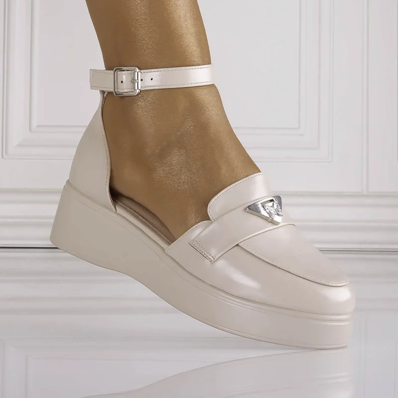 Pantofi dama Casual Bej din Piele Ecologica Kenia