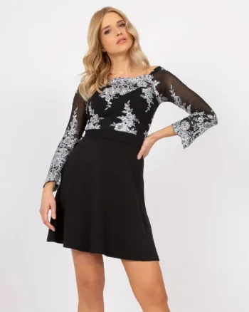 Rochie eleganta neagra cu aplica...