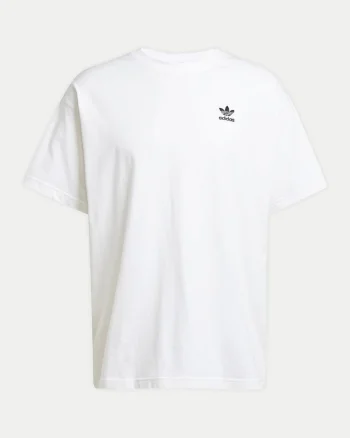 Tricou din bumbac cu detaliu logo si decolteu la baza gatului, Alb
