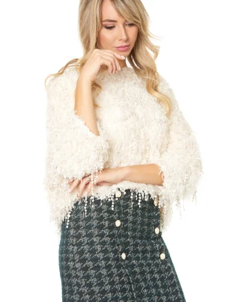 Fusta eleganta din stofa tweed