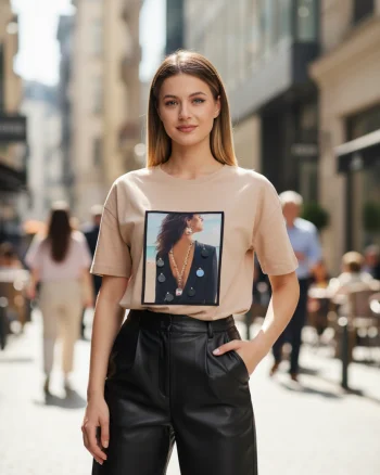 Tricou dama cu aplicatii 3D