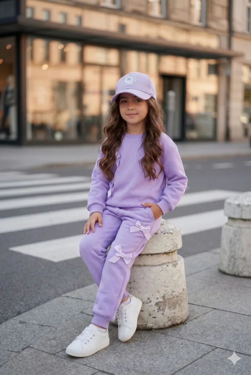 Trening casual roz cu fundite pentru fete - Miky