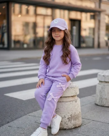Trening casual roz cu fundite pentru fete - Miky