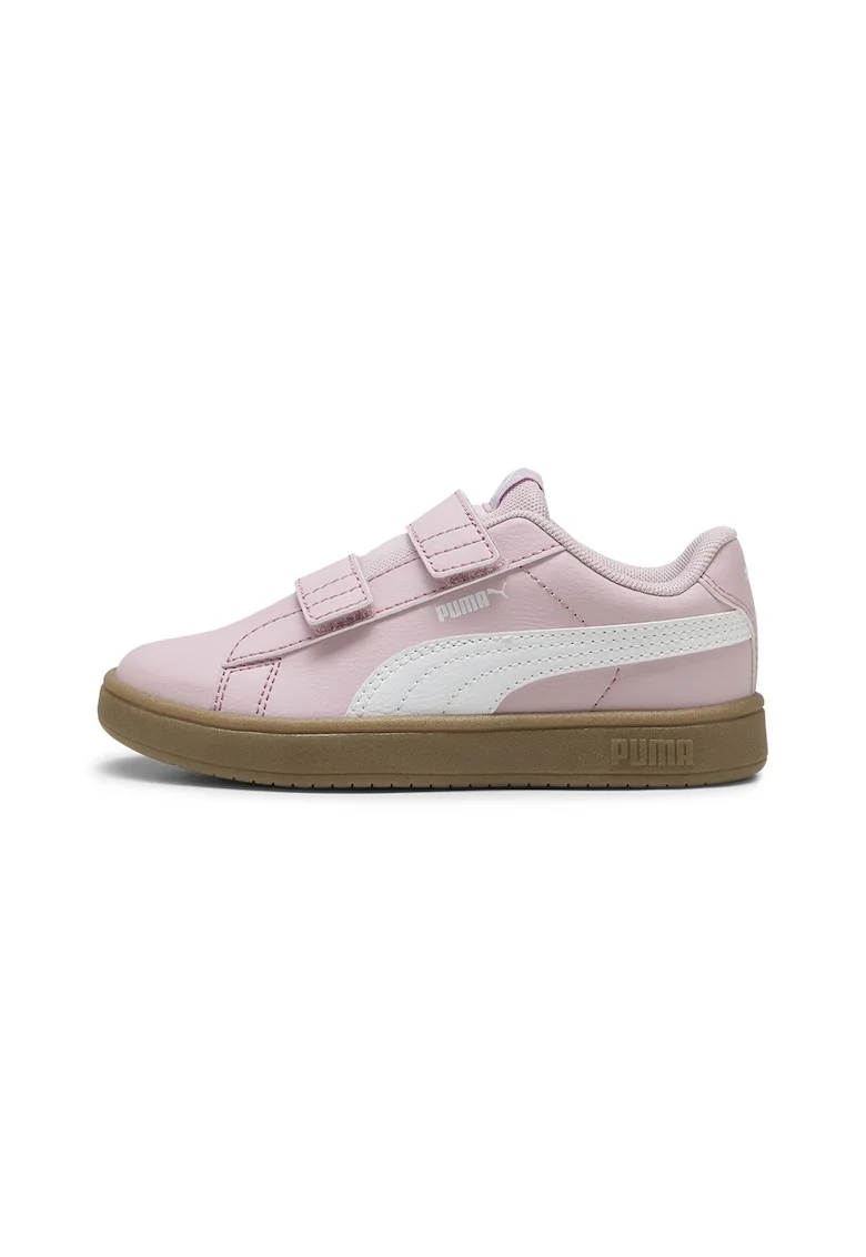 Pantofi sport Rickie Classic cu velcro, Alb/Roz pal