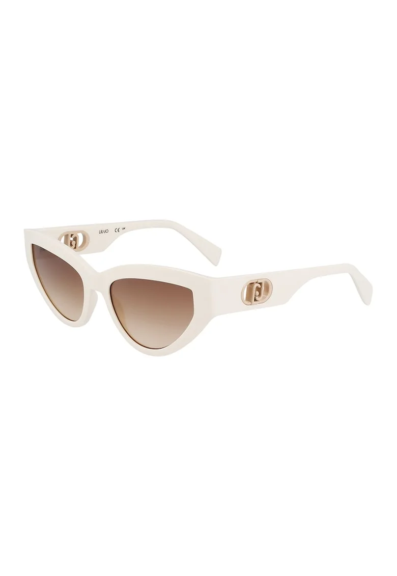 Ochelari de soare cat-eye cu lentile in degrade, Auriu/Crem