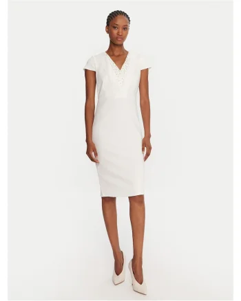 Rochie de cocktail,  alb, fabrica usoara,