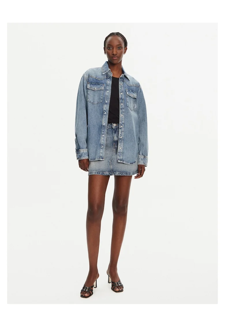 Camasa din denim pentru femei  albastru