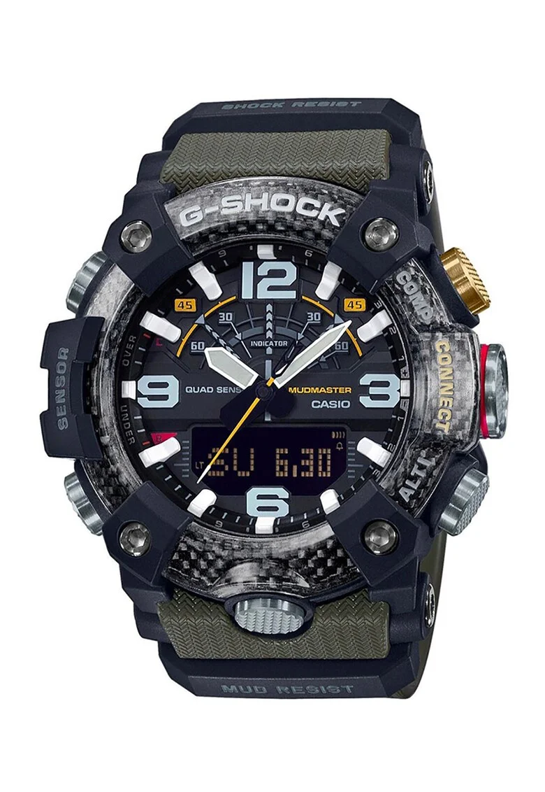Ceas hibrid G-Shock Mudmaster, Verde maslina