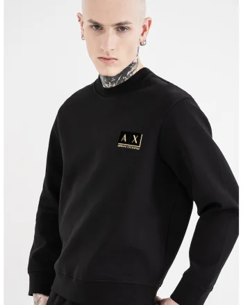 Bluza de trening din amestec de bumbac cu logo, Auriu/Negru