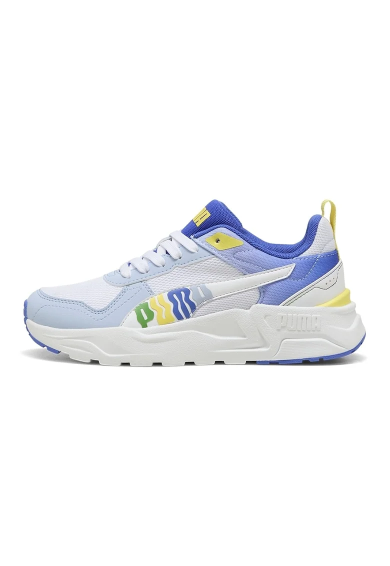 Pantofi sport Trinity 2 de plasa cu imprimeu logo, Alb/Albastru azur/Albastru deschis