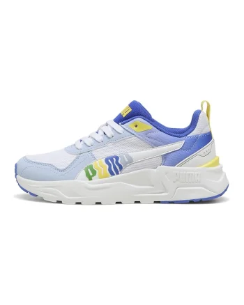 Pantofi sport Trinity 2 de plasa cu imprimeu logo, Alb/Albastru azur/Albastru deschis