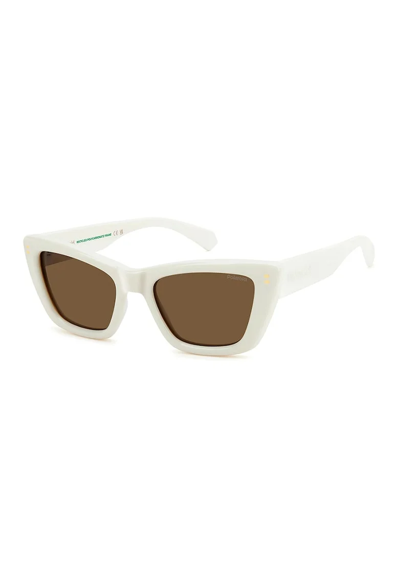 Ochelari de soare cat-eye cu lentile polarizate, Alb murdar