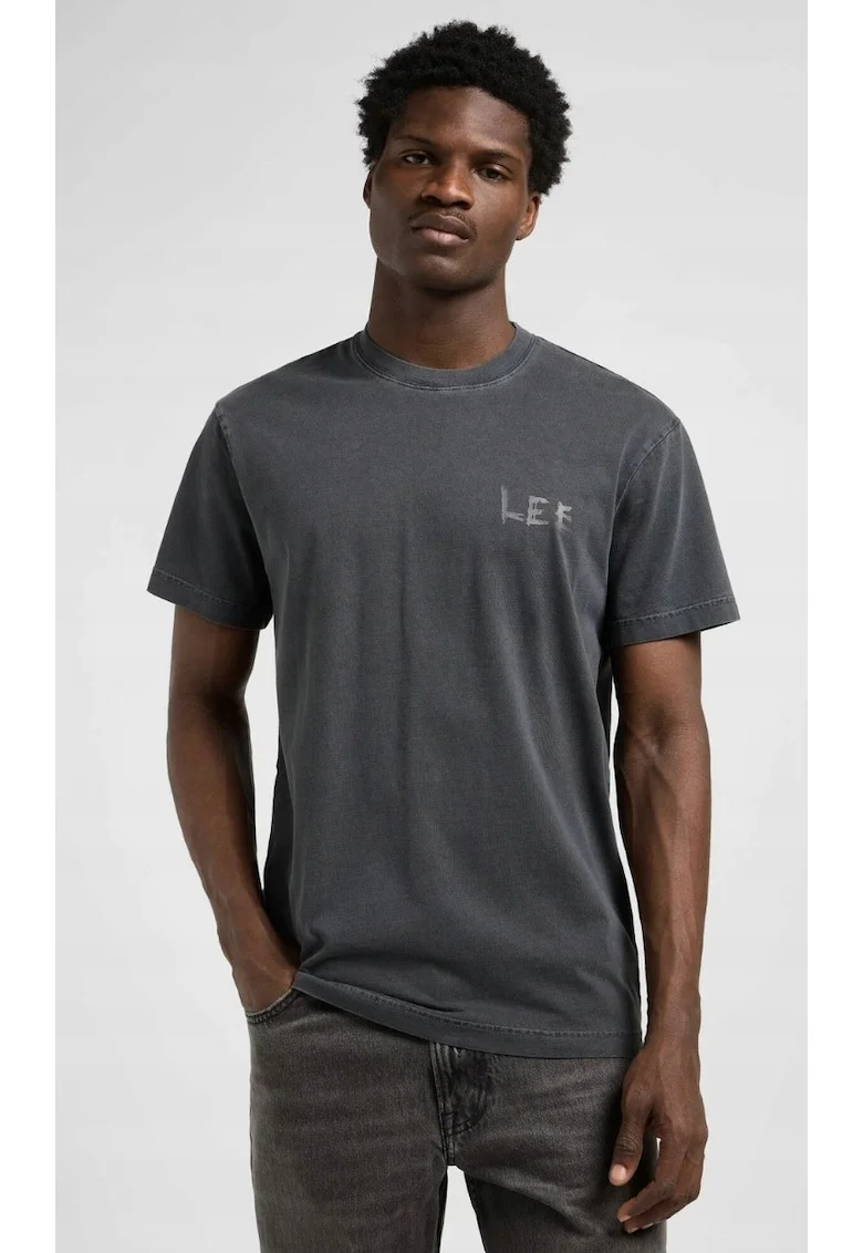 Tricou barbati,  Relaxed Graphic Tee, imprimeu negru, bumbac, Negru