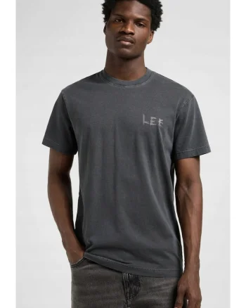Tricou barbati,  Relaxed Graphic Tee, imprimeu negru, bumbac, Negru