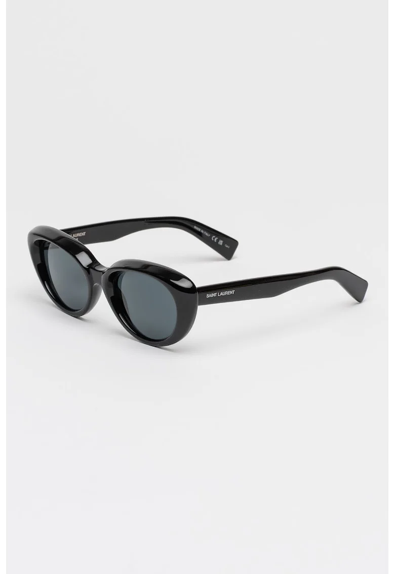 Ochelari de soare butterfly cu detaliu cu logo discret, Negru