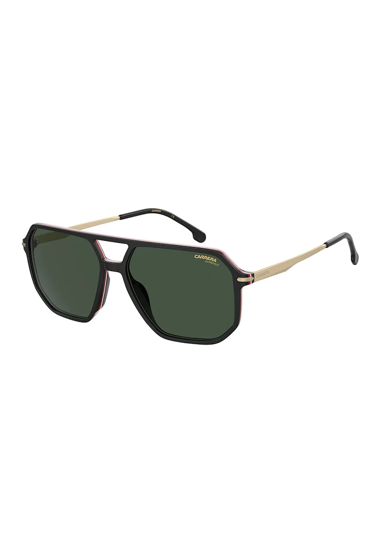Ochelari de soare aviator cu lentile uni, Auriu/Negru