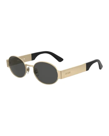 Ochelari de soare rotunzi unisex cu lentile uni, Auriu