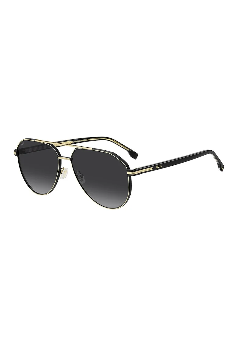 Ochelari de soare aviator cu lentile uni, Auriu/Negru