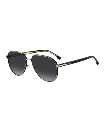 Ochelari de soare aviator cu lentile uni, Auriu/Negru
