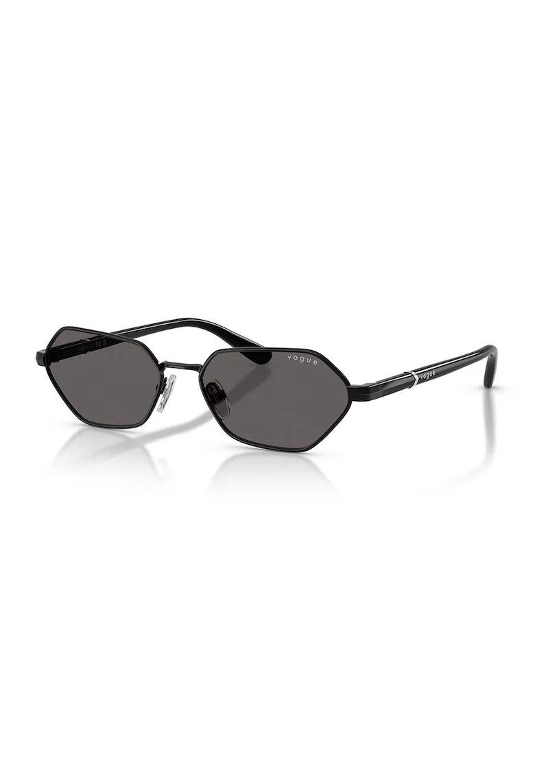 Ochelari de soare ovali cu rama metalica, Negru
