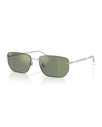 Ochelari de soare dreptunghiulari unisex cu lentile oglinda, Argintiu inchis
