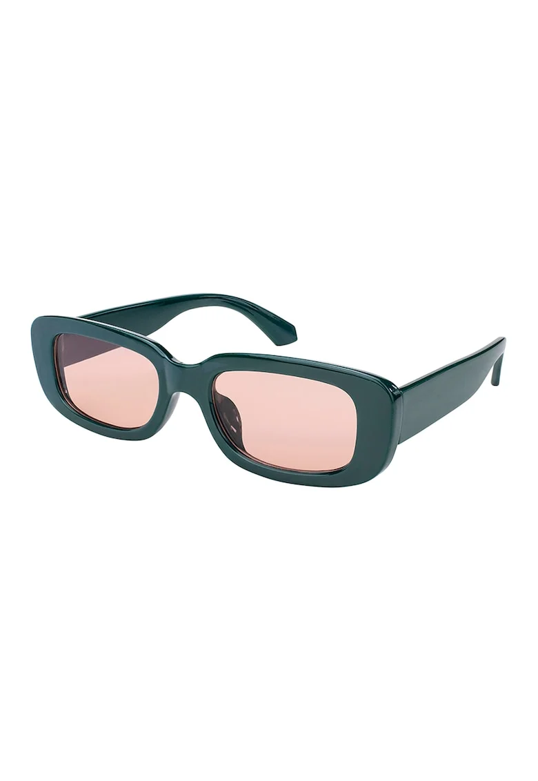 Ochelari de soare dreptunghiulari Amara, Roz pastel/Verde englez