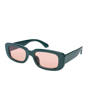 Ochelari de soare dreptunghiulari Amara, Roz pastel/Verde englez