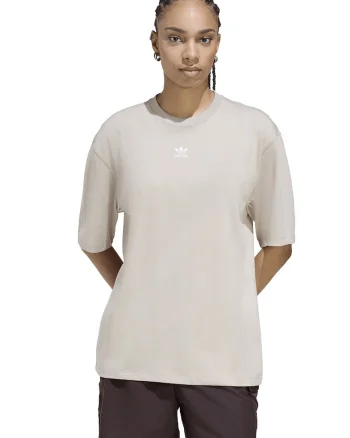 Tricou supradimensionat cu logo pe piept Essentials, Maro taupe deschis