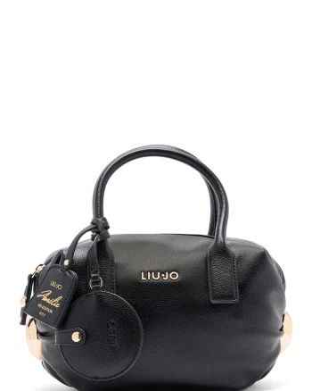 Geanta mica cu accesoriu logo, Negru