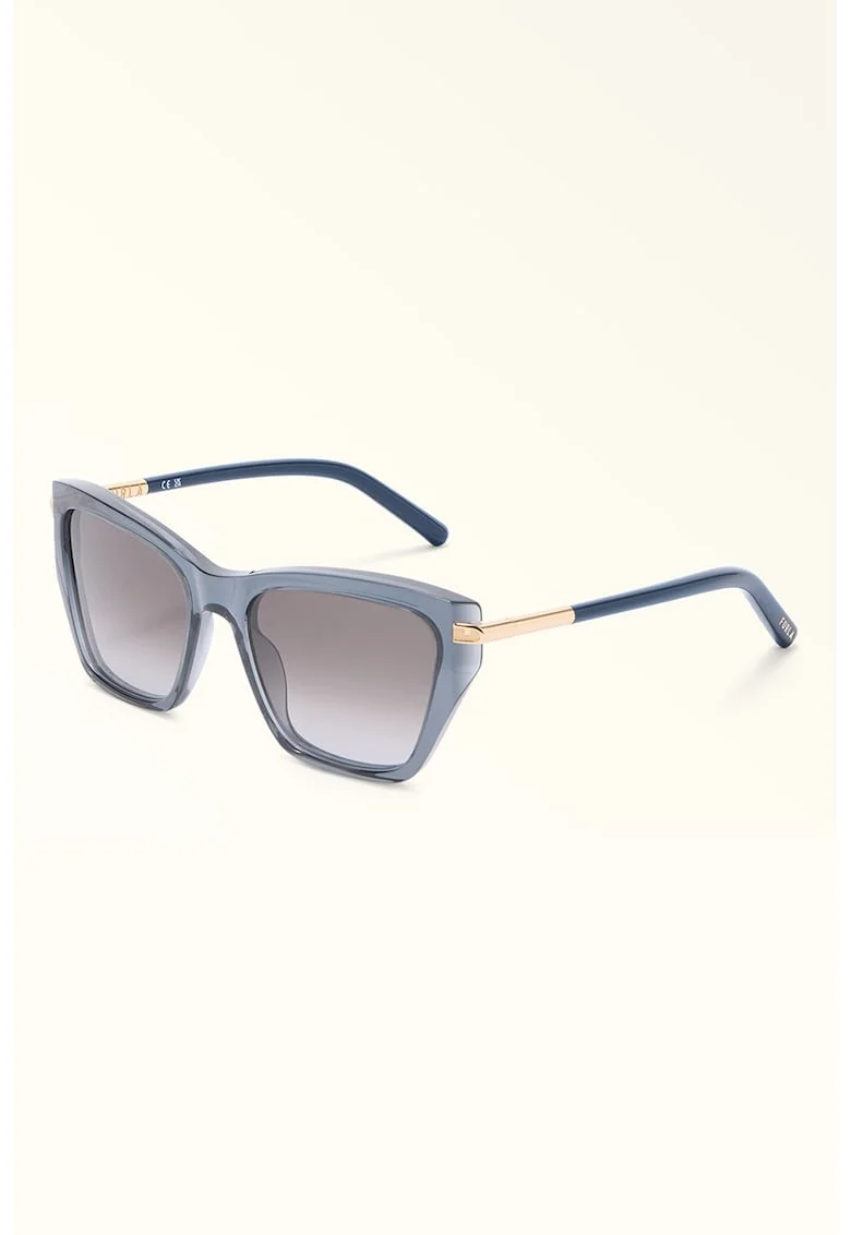Ochelari de soare cat-eye, Auriu/Albastru prafuit