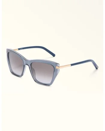 Ochelari de soare cat-eye, Auriu/Albastru prafuit