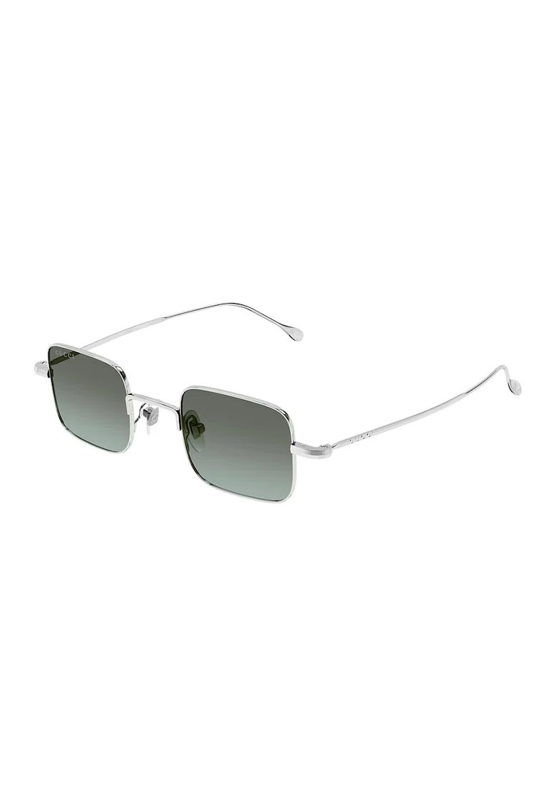 Ochelari de soare patrati unisex cu lentile in degrade, Argintiu