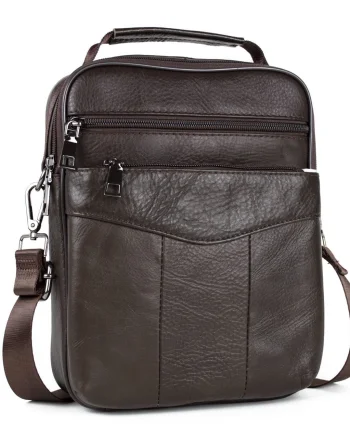 Geanta barbati, Eduard GT957, piele naturala, model maro inchis