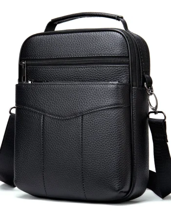 Geanta barbati, Eduard GT956, piele naturala, model negru