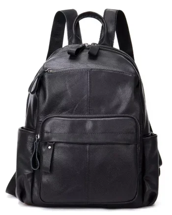 Rucsac dama, Ananda GT2050, piele naturala, Negru