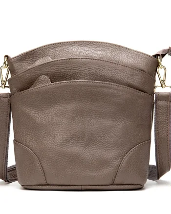 Geanta dama Missa GT1047, piele naturala, dark taupe