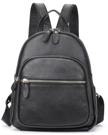 Rucsac pentru dama, Abana GT2005, piele naturala, Negru