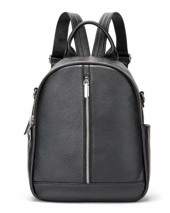 Rucsac de dama, Isadora GT2740, piele naturala, Negru