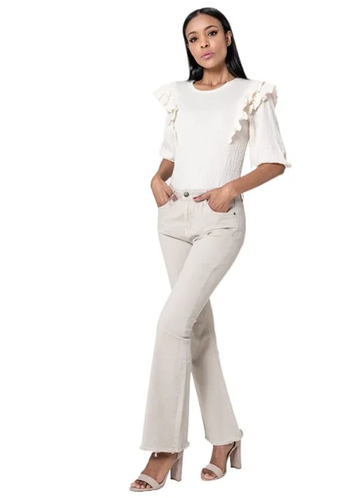 Pantaloni crem Evazati Nina Carter J230-25 M7
