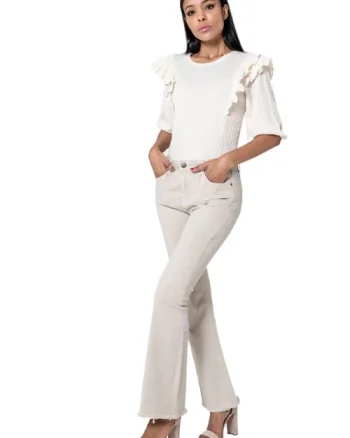 Pantaloni crem Evazati Nina Carter J230-25 M7