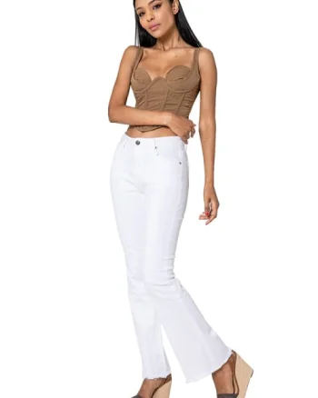 Pantaloni albi Evazati Nina Carter J230-2 M7