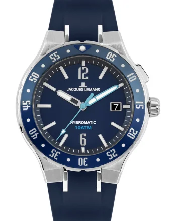 Ceas automatic cu o curea de silicon, Bleumarin